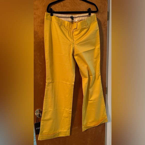 J.Crew, City fit, new with tags, sateen, mustard, cuffed trouser size 14 - Picture 1 of 5